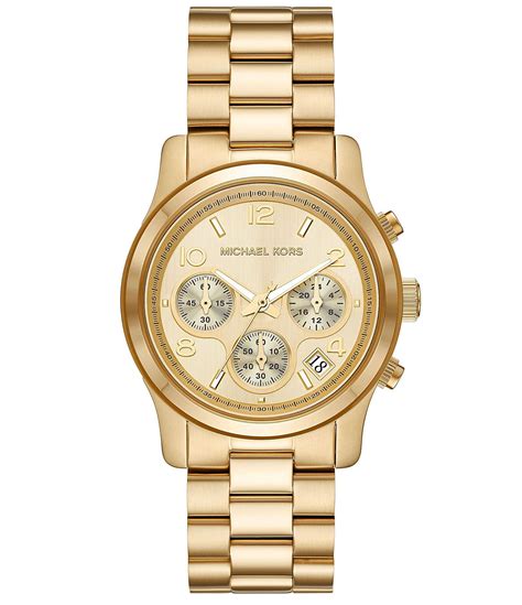 michael kors gold tone embellished watch|michael kors runway chronograph watch.